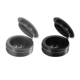 Sourcing Map 100pcs 4mm Plastic Hinged Screw Cover Caps, Fold Snap Covers for Covering Head (Black and Dark Grey)
