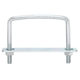 sourcing map Square U-Bolts, 4 Sets 92mm Inner Width 80mm Length M8 Zinc-Plated Carbon Steel U Clamp Bolt with Nuts and Plates, for Boat Trailer