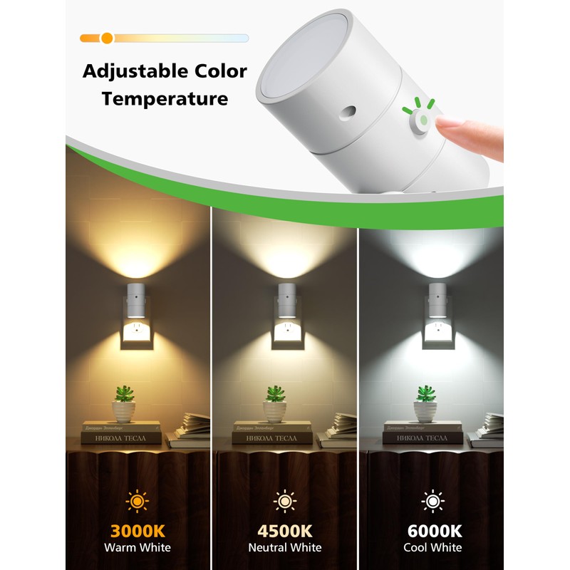 JOFIOS Night Lights Plug Into Wall,Dimmable LED Nightlight with Dusk