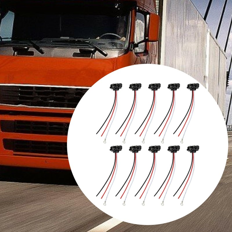 Newnessai 10 Pcs 3-Pin Trailer Light Connector, 3 Wires Pigtail