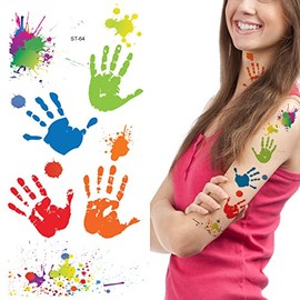 Supperb® Temporary Tattoos - Hand Paints & Splashing Paint