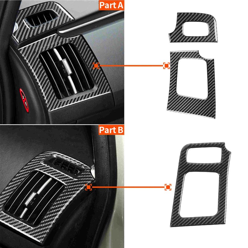 3pcs Dashboard Left Right Air Vent Trim Frame Decoration Fit