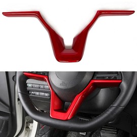 Peopop Para Nissan Accessories - Embellecedor interior del volante para Nissan Rogue Altima Sentra Kicks LEAF Versa (rojo)