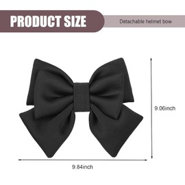 MOXRUQ Motorcycle Helmet Bow Decoration, 7.87" x 10.24" Oversized Cute Helmet Bow Decoration Sticker (Black)
