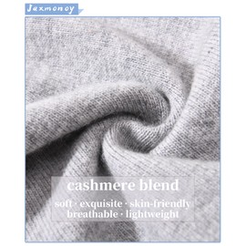 jaxmonoy Wool Knit Beanies Winter Hats for Women and Men Soft Cashmere Warm Double Layer Ladies Skull Beanie caps - Light Grey