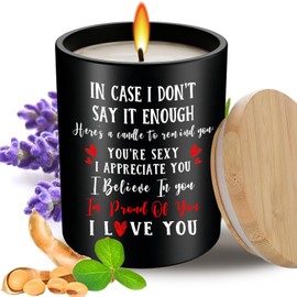 Anniversary Wedding, Christmas, Valentines Day, Mothers Day, Birthday, Couples Gifts for Girlfriend, Boyfriend, Wife, Husband, Romantic Gifts for Him, Her, Vanilla Lavender Scented Candle 10oz (1)