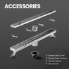 LISEEGO Linear Shower Drain 24 Inch, Shower Drain with 2-in-1