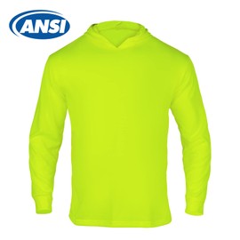 VENDACE High Visibility Safety Long Sleeve Shirts for Men 3 Pack Hi Vis Construction Work Shirts with Hood(Yellow,L)