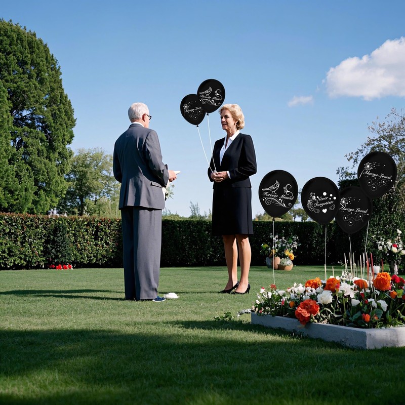Memorial Remembrance Balloons 30 Pieces 12" Black Funeral Themed Memorial