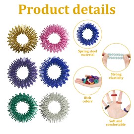 Pack of 26 Acupressure Ring Massage Rings for Fingers Acupressure Rings Finger Massage Rings Finger Massage Ring Acupressure Ring for Stress Reducer for Children Adults (6 Colours)