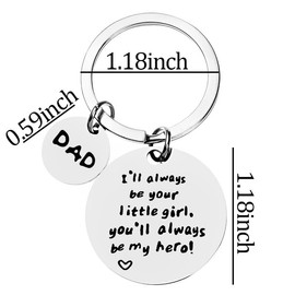Dad Fathers Day Gift from Daughter Father Daddy Gifts Keychain for Birthday Christmas Engraved Keychains for Daddy Papa Best Dad Ever Gifts Key Ring