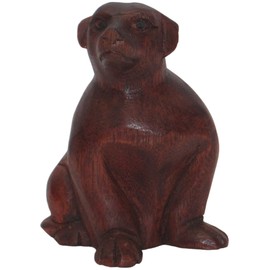 Brave Wings Hand Carved Wooden Dog ~ My Obedient Dog ~ Ornament Sculpture Figurine Statue Unique Table Decoration Home Decor ~ 5288