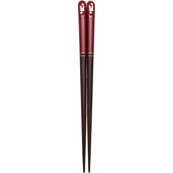 Ishida 10214 Smile Cat Chopsticks, Made in Japan, Red 7.1