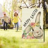Easter Garden Flag 12x18 Inch Double Sided Outside, Rabbit Flowers