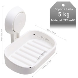 ZUGAEJA Jaboneras para Baño,Jabonera de Pared, Porta Jabon de Baño, Jabonera para Regadera, No Requiere Taladrar, Tipo Ventosa, con Bandeja Extraíble, Adecuada para Cocina, Lavabo (Una Sola Capa)