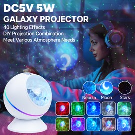 TobeBright Galaxy Projector Star Projector, Night Light Projector for Bedroom with Remote Control, Nebula, Moon Ceiling Projector 360° Rotation Sensory Lights, for Kids Adults Gifts Room Decor