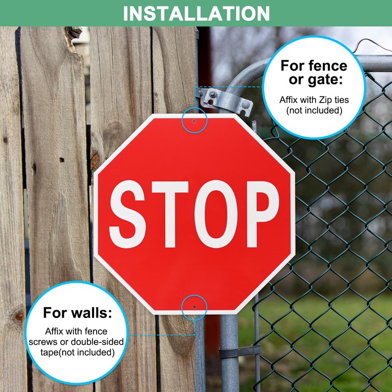 M METERXITY 4-Pack Stop Sign 12x12 Inch Aluminum Reflective Street