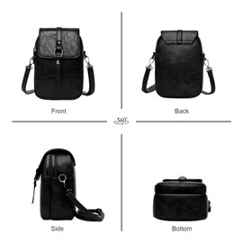 ModaZeal Vintage Crossbody Phone Bag for Women PU Leather Shoulder Bag Small Handbag Casual Messenger Bags Ladies Phone Purse with Earphone Hole