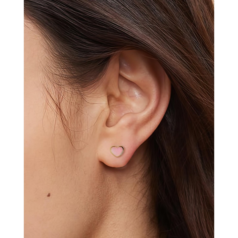 TAIGRAMA Gold Flat Back Stud Earrings for Women, Hypoallergenic Surgical