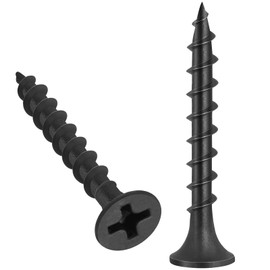 VGBUY 170pcs #6 × 1-1/2 inch Drywall Screws, Black Wood Screws, Coarse Thread Sheetrock Screws, Phillips Head Drive, High Hardness Black Screws for Drywall, Sheetrock, Wood
