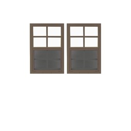 Shed Windows & More 2-Pack Shed Window - 14" X 21" Brown Flush Playhouse Window (White Flush) & Chicken Coop Window
