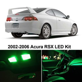 LEDpartsNow Interior LED Lights Replacement for 2002-2006 Acura RSX Accessories Package Kit (6 Bulbs), GREEN
