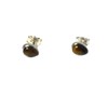 Tiger's Eye & 925 Sterling Silver Pear Shaped Stud Earrings