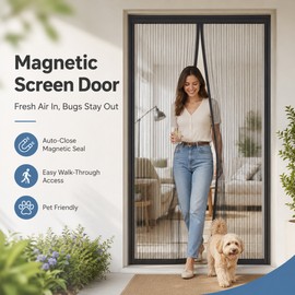 Magnetic Screen Door for Bug Protection – Self-Closing Mesh Curtain for Patios, Kitchens and Home Entryways