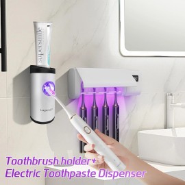 LagomLF UV Sterilizer Toothbrush Holder Cleaner +Automatic Toothpaste Dispenser for kids