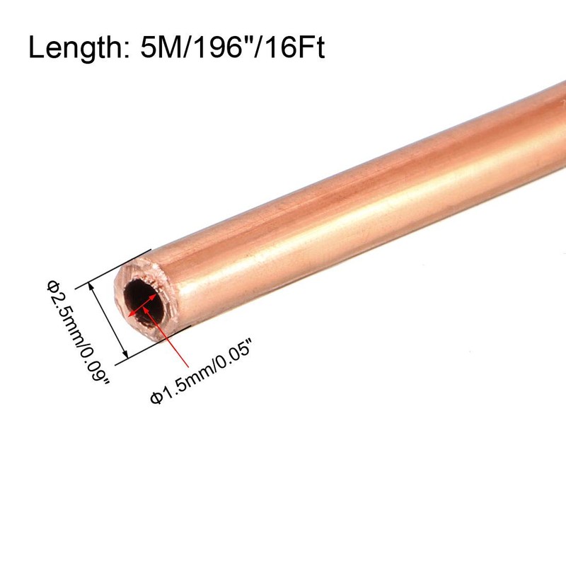 uxcell Refrigeration Tubing, 7/64" OD x 1/16" ID x 16