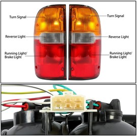HECASA Tail Light Compatible with 1995-2000 Toyota Tacoma Pair Signal Brake Lamp Rear Taillight Assembly W/Bulb Replacement for TO2800116 TO2801116 8156004030 8155004030