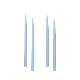 Kunstindustrien® Taper Candles – Set of 4, 13.8" – Made in Denmark, Long Burning Candles 15h, Unscented & Smokeless Candlesticks – Elegant Tall Candles for Weddings, Dinners & Home Decor (Pastel Blue)