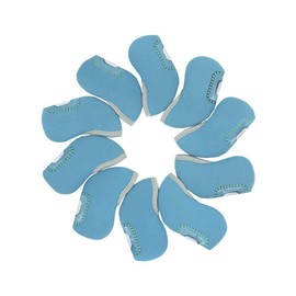 SEACLOUD 10pcs Neoprene Golf Iron Cover See Through Window Head Cover Sky Blue Headcover