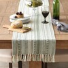 DII Farmhouse Braided Stripe Table Runner Collection, 15x108, Artichoke Green