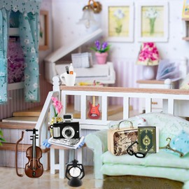 12 Piece Dollhouse Mini Musical Instrument, 1:12 Dollhouse Miniature Musical Instruments Set, Miniatures Dollhouse Accessories, Mini Suitcase Dollhouse Decoration, Model for Decorative Dollhouse