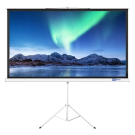 LopBast Screen Projector Screen with Stand 108-INCH Indoor Outdoor 16:9 1.2 Gain PVC Movie Projection Screen 4K 8K 3D Ultra HD HDR Wrinkle-Free Design for Home Theater Movie Theatre Cinema Office Game