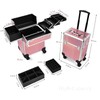 Faquenc Rolling Makeup Case Extra Large Makeup Train Case 4
