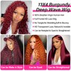 99j Burgundy Lace Front Wigs Human Hair 13x4 Deep Wave