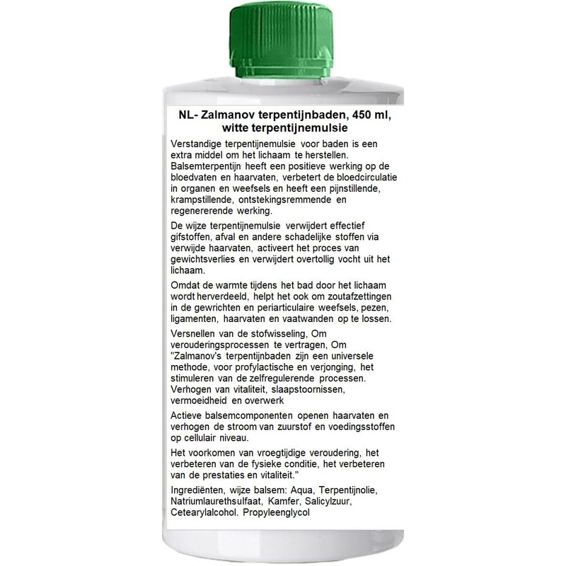 Zalmanov Turpentine Baths 450ml White Turpentine Emulsion