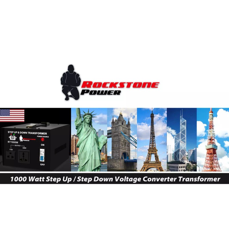 ROCKSTONE POWER 1000W Step Up/Down Voltage Converter Transformer 110V/220V