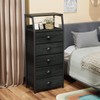 Furnulem Black Dresser with 5 Drawers, Vertical Storage Tower Fabric