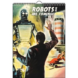 Large Wall Calendar 2025 Sci Fi Robots Space Vintage Trash Movie Posters ~ 12 pages 12"x17"