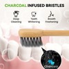PONPACE Bamboo Toothbrush Heads Compatible with 7AM2M, Soft Charcoal Infused