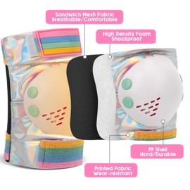 Kids Knee Pads for Girls Boys Toddler 3-8 Years Old Knee and Elbow Pads with Wrist Guards Youth Protective Gear Set for Skateboard Cycling Roller Bike Inline Scooter Skating