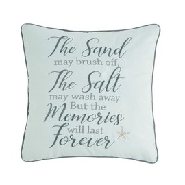C&F Home Memories Forever Pillow Beach Summer Decorative Throw Pillow for Couch Chair Living Room Bedroom 18 x 18 Blue