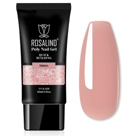 ROSALIND Pink Poly Nail Gel, 60ml/2oz Natural Pink Poly Extension Gel Nail Extensions for Nail Art Design