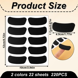 Sports Eye Stickers 220 Pairs Eye Black Adhesive Stickers Sports Face Eyeblack Sticker for Football Baseball Softball Sport Themed Party Lacrosse Fans on Game Day Party Supplies (Black & Blue)