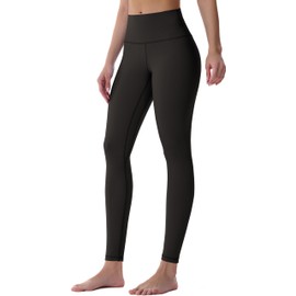 Sunzel Workout Leggings for Women, Squat Proof High Waisted Yoga Pants 4 Way Stretch, Buttery Soft, 28" Inseam Seal Brown, Medium