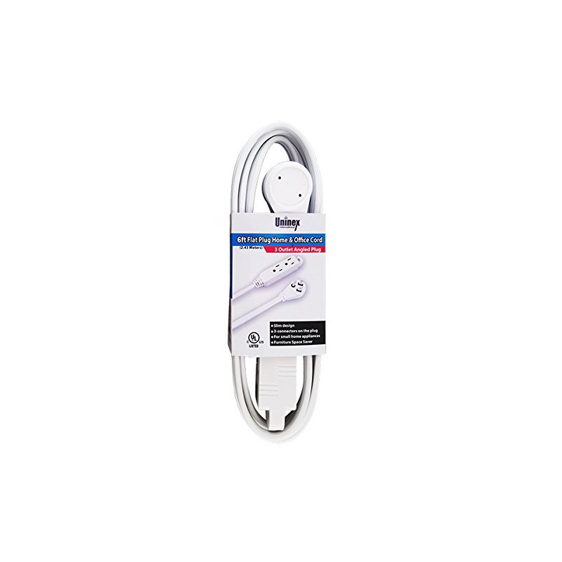 C&E 6 Feet 16/3 Grounded 3-Outlet Flat Angle Power Extension