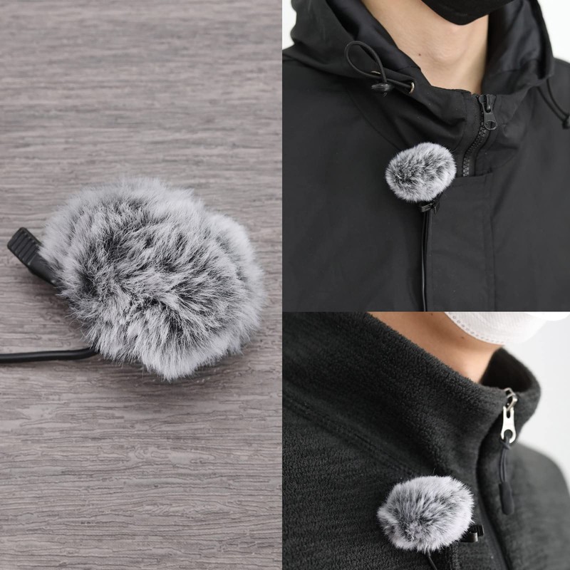 SG Store 2PCS Fur Microphone Windscreen 10cm Lavalier Mic Windbreaker